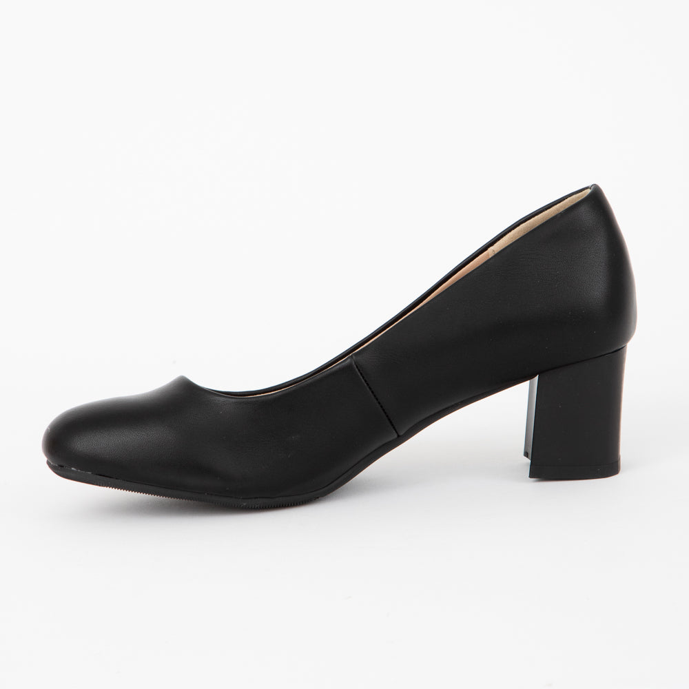Czarne czółenka damskie eleganckie wsuwane buty na słupku Laiba