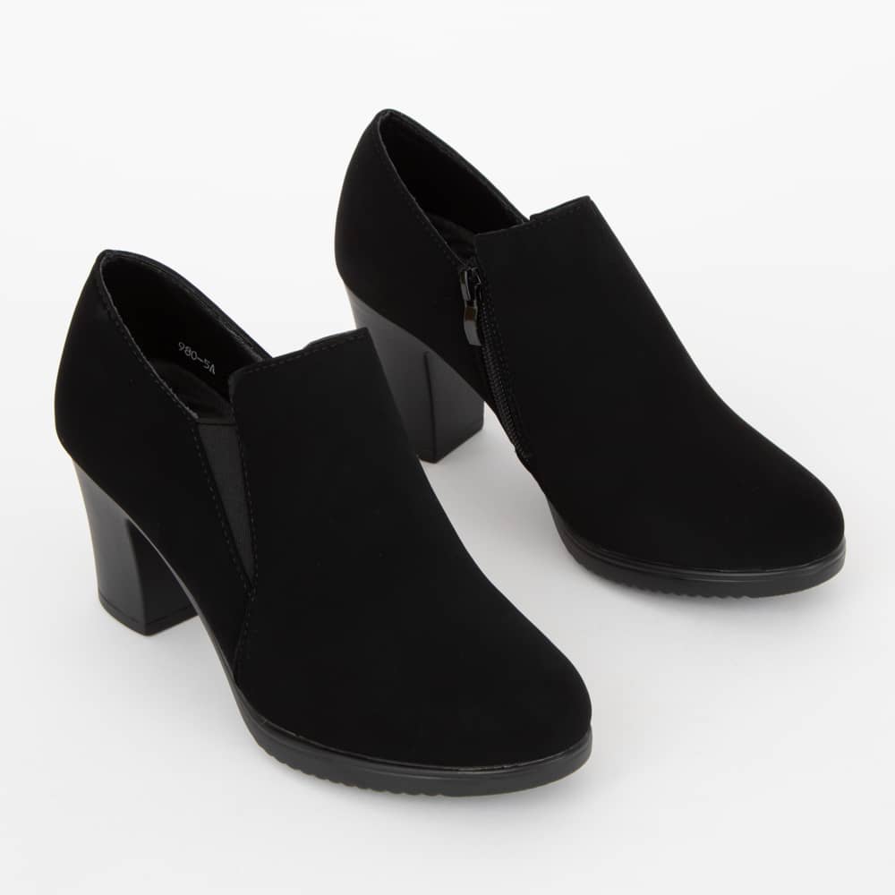 Czarne półbuty damskie eleganckie buty na słupku Sterla