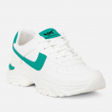 Biało-zielone sportowe buty młodzieżowe Mileras Tess
