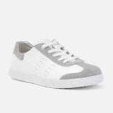 Biało-szare skórzane sportowe buty damskie Tenley