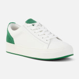 Biało-zielone skórzane sportowe buty damskie Kandace