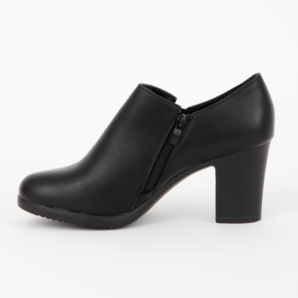 Czarne półbuty damskie eleganckie buty na słupku Rimunda